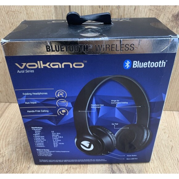 Volkano Aural Series Bluetooth Wireless Folding Headphones New Sealed Box - Picture 2 of 11